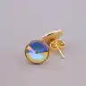 🏷️️ Сережки пусети Swarovski Xuping (позолота 18к) F-84410