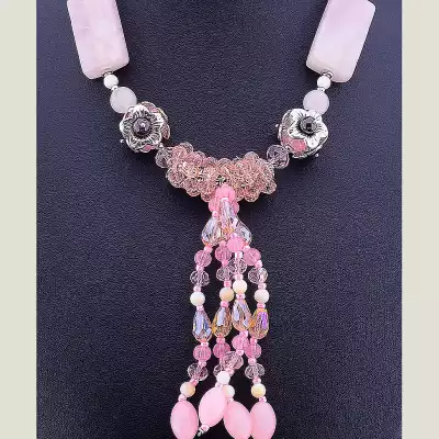 🏷️️ Намисто Рожевий кварц 58 см F-15453