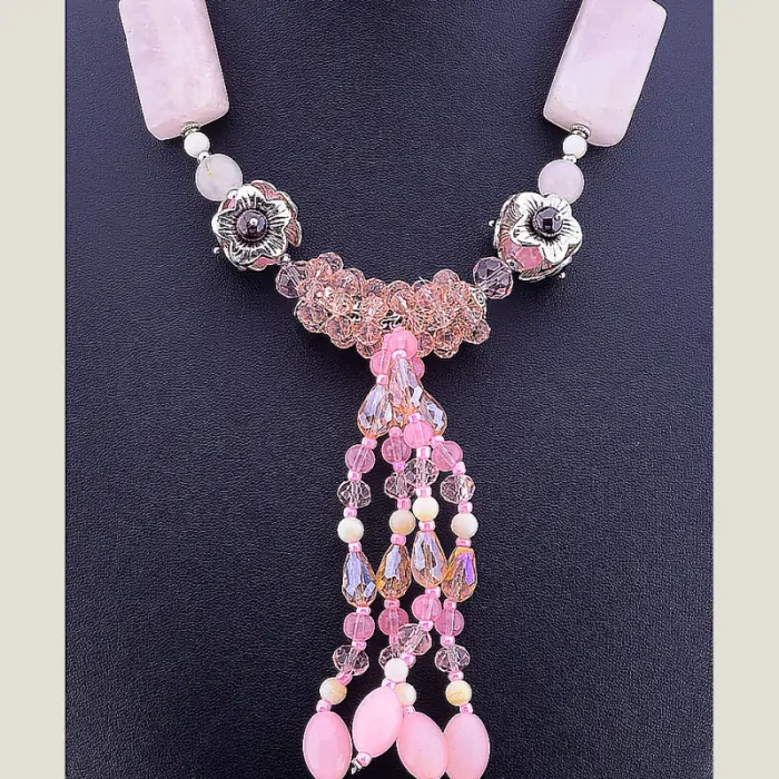🏷️️ Намисто Рожевий кварц 58 см ss_15453