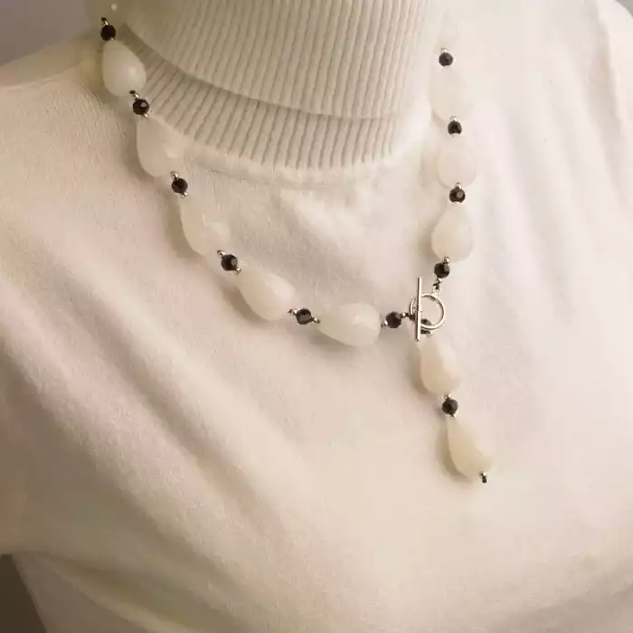 🏷️️ Намисто Кварц, Чеський кришталь 45 см ss_52997