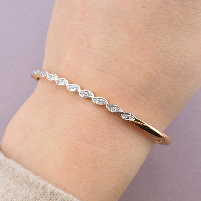 🏷️️ Браслет шарнірний Фіаніт Xuping (позолота/родій) ss_65265