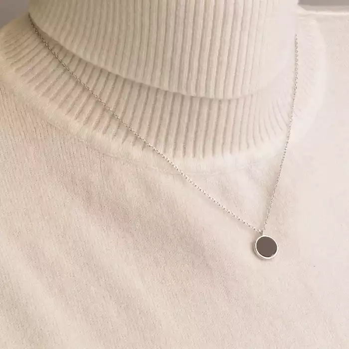 🏷️️ Підвіска + Сережки Saiya емаль 41 см. (родій) ss_93232