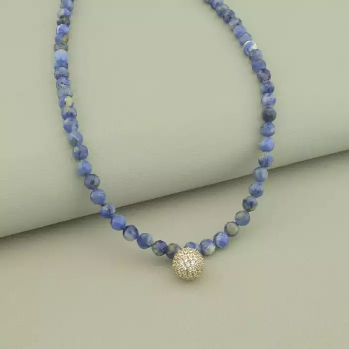 🏷️️ Підвіска Содаліт, Фіаніт 41 см. ss_101405