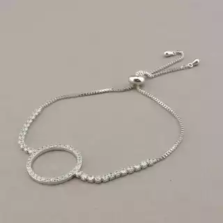 Браслет регульований Saiya Фіаніт 17 см. (родій)