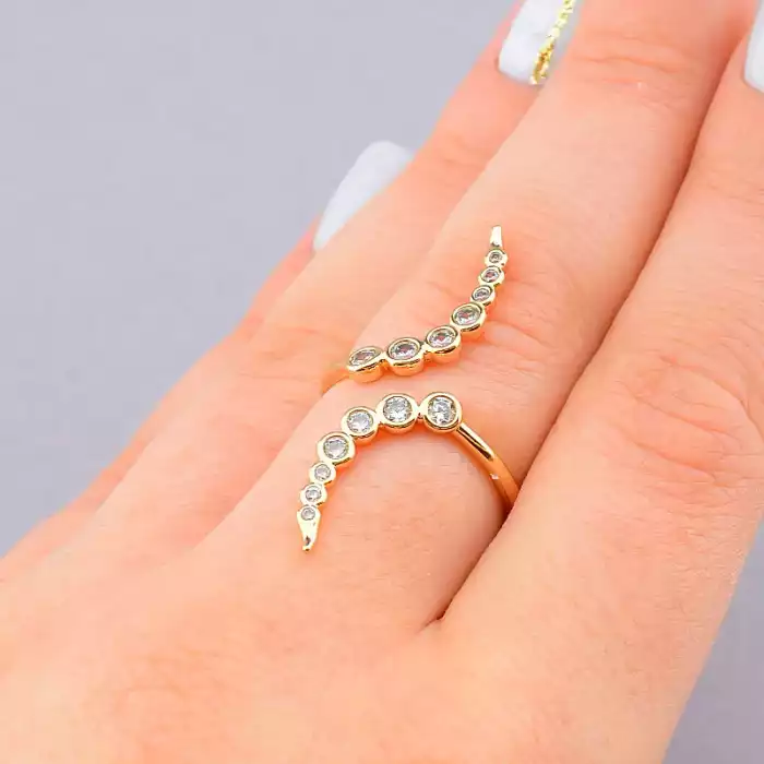 🏷️️ Каблучка Xuping Фіаніт (позолота 18к) ss_86803