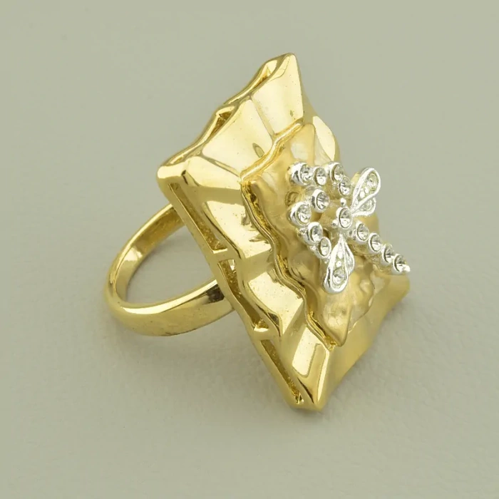 🏷️️ Перстень стрекоза Vogue Фіаніт (позолота 14k лимонна) ss_102612