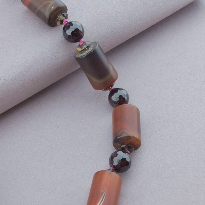 🏷️️ Намисто Гранат, Сердолік 55 см ss_78230