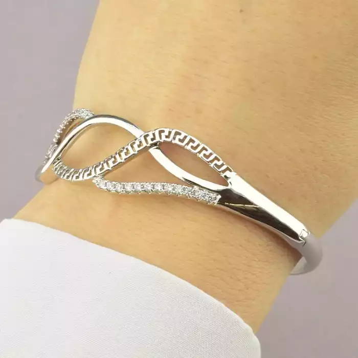 🏷️️ Браслет шарнірний Xuping Фіаніт (родій) ss_67516