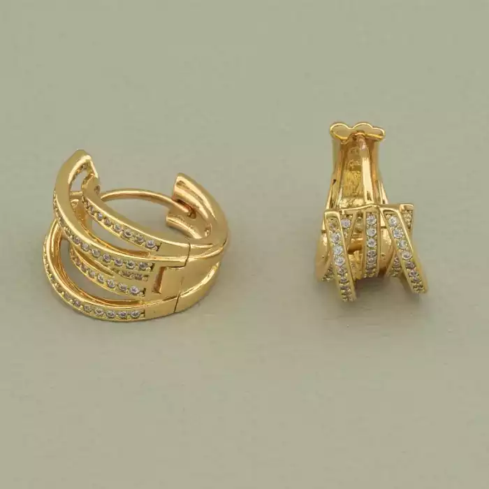 🏷️️ Сережки для повсякденного носіння кільця Xuping Фіаніт (позолота 18к) ss_103445