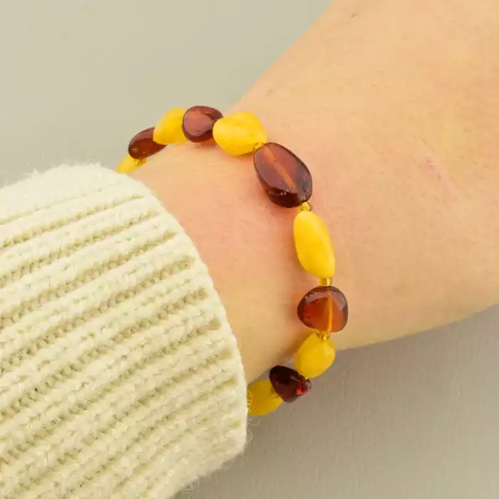 🏷️️ Браслет на карабіні Янтар 17 см F-105921