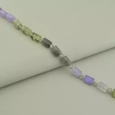 🏷️️ Намисто Пренит, Аметрін, Рожевий кварц 47 см F-59267