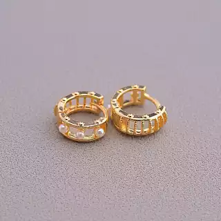 Сережки сучасні Xuping Майорка (позолота 18к) застібка кільце