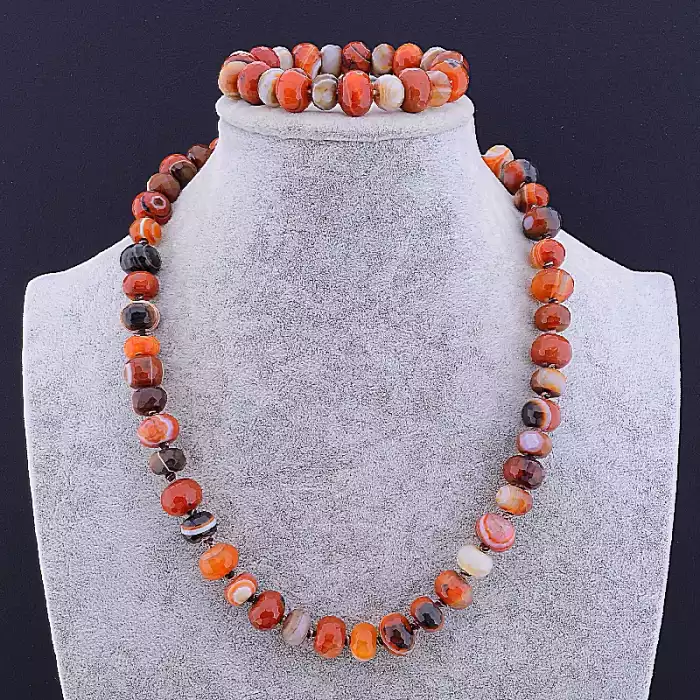 🏷️️ Намисто + Браслет Агат 54 см ss_82287
