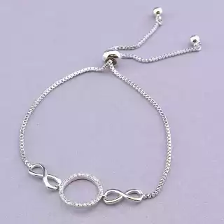 Браслет регульований Saiya Фіаніт 17 см (родій)