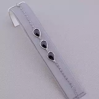 Браслет з карабіном Агат 19 см