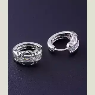 Сережки кільця Xuping Фіаніт (родій)