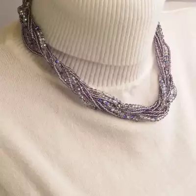 🏷️️ Намисто Чеський кришталь, Бісер 44 см F-84524