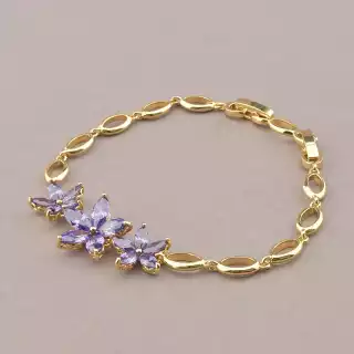 Браслет складний Xuping Фіаніт 17 см (позолота 18к)