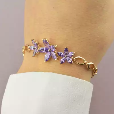 🏷️️ Браслет складний Xuping Фіаніт 17 см (позолота 18к) F-64620