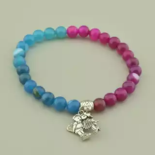 Браслет резинка Агат 17 см.