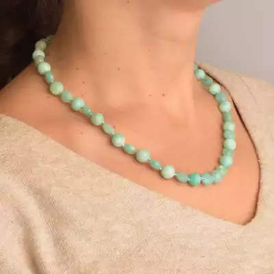 🏷️️ Намисто Амазоніт срібло (925 проба) 45 см. F-94412