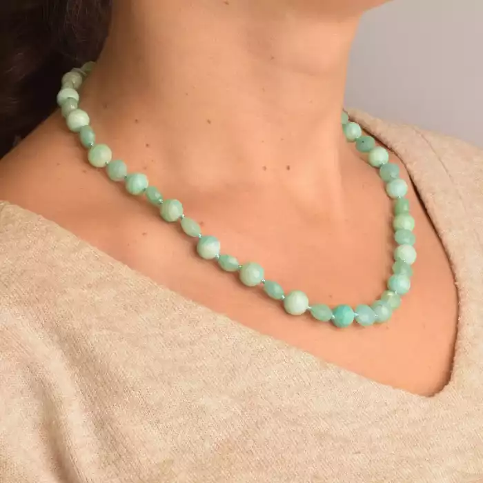 🏷️️ Намисто Амазоніт срібло (925 проба) 45 см. ss_94412