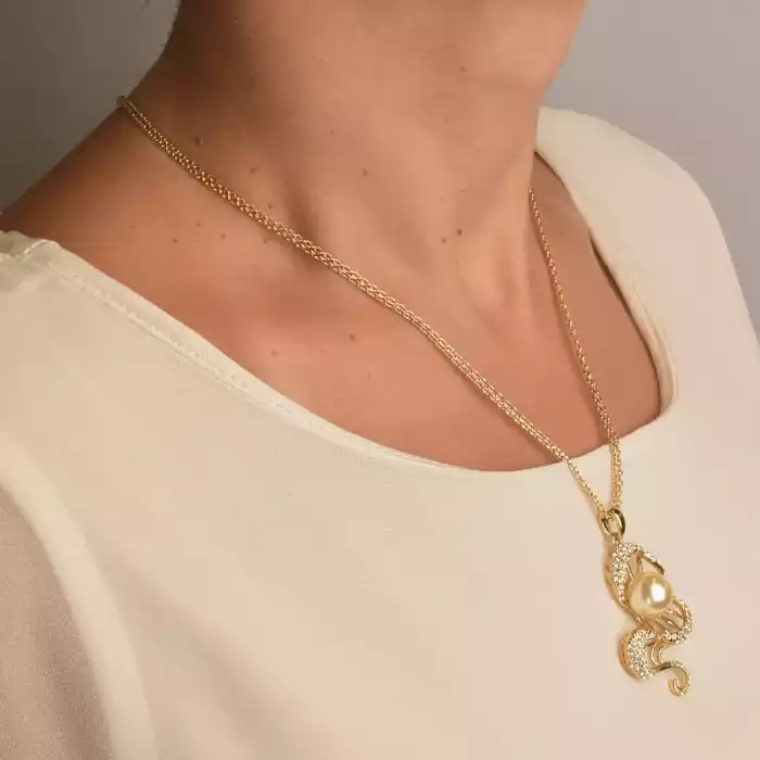 🏷️️ Підвіска + Сережки Winniana Майорка, Фіаніт 45 см. ss_86678