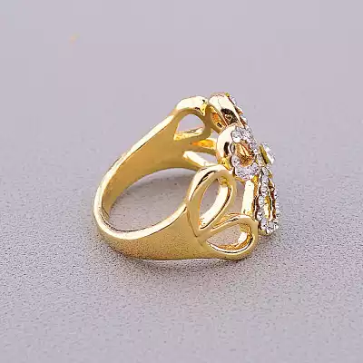 🏷️️ Каблучка квітка Сrystal (позолота 18к) F-77728