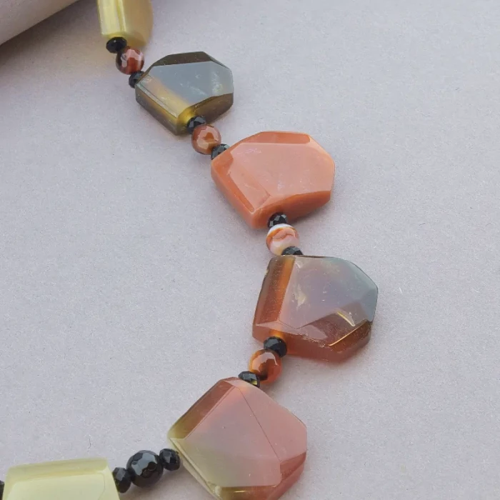 🏷️️ Намисто Агат, Чеський кришталь 46 см. ss_87186