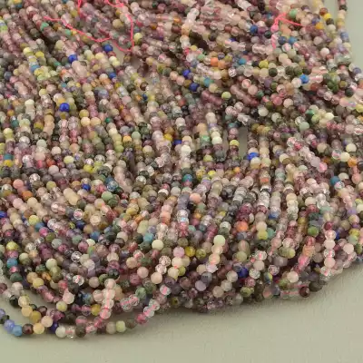 🏷️️ Намистини Самоцвіти 39 см. 3 мм. на нитці (натуральне каміння, без застібки) F-102507