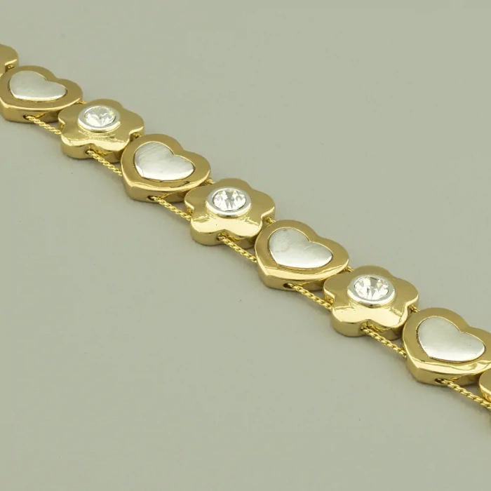 🏷️️ Браслет з карабіном Abella Фіаніт 20 см. (позолота 18к) ss_96341