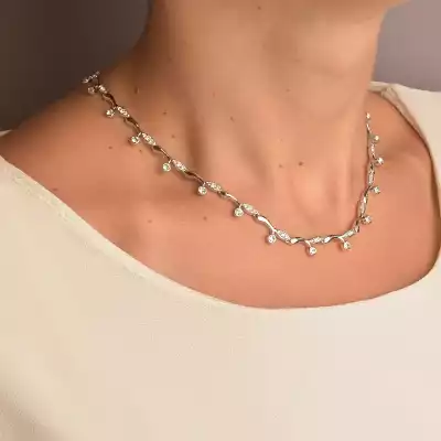 🏷️️ Підвіска Фіаніт 40 см (родій) F-96571