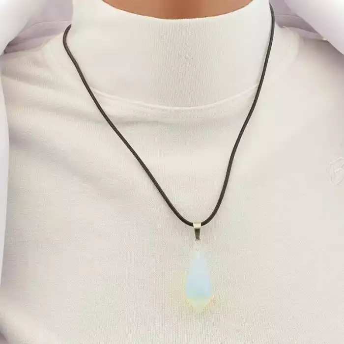 🏷️️ Підвіска Stainless Steel з місячним каменем (синя), 45 см ss_104604