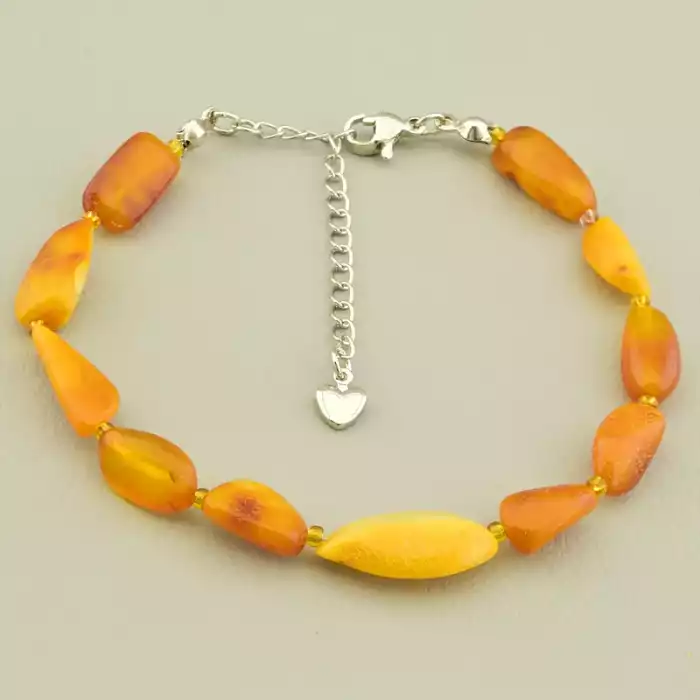 🏷️️ Браслет на карабіні Янтар 19 см F-105922