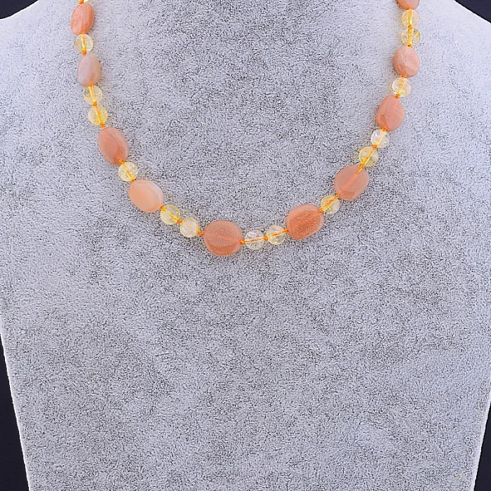 🏷️️ Намисто Волосатик, Сонячний камінь 45 см ss_70598