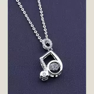 Підвіска нота Xuping 45 см (родій)