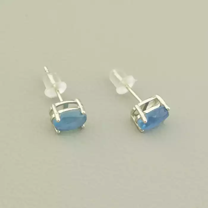 🏷️️ Сережки пусет Аквамарин 7.5х5.5 (срібло (925)) ss_106437