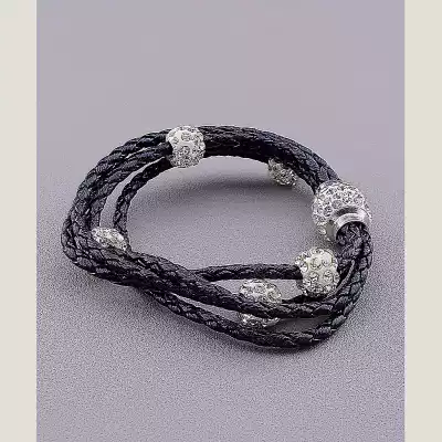 🏷️️ Браслет Сrystal 17 см шкірозамінник F-11390