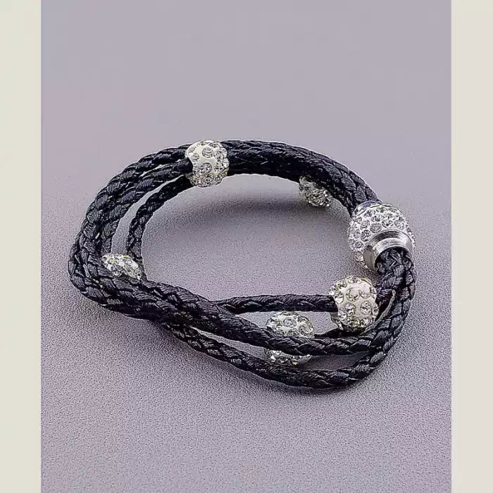 🏷️️ Браслет Сrystal 17 см шкірозамінник ss_11390