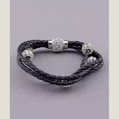 🏷️️ Браслет Сrystal 17 см шкірозамінник F-11390