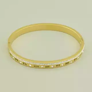 Браслет шарнірний Xuping Фіаніт 17 см. (позолота лимонна 18к)