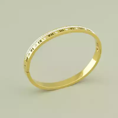 🏷️️ Браслет шарнірний Xuping Фіаніт 17 см. (позолота лимонна 18к) F-99632