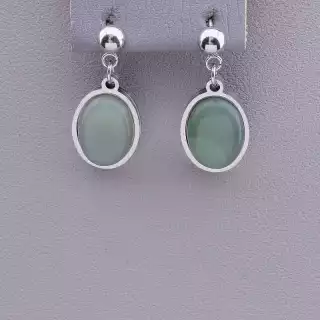 Сережки пусети Stainless Steel Нефрит