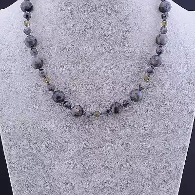 🏷️️ Намисто Лабрадор, Раухтопаз 50 см F-82723