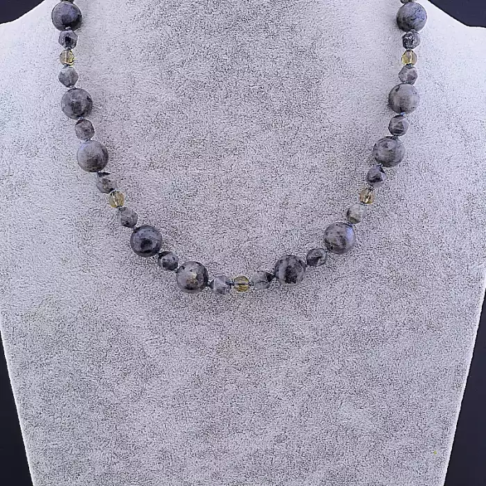 🏷️️ Намисто Лабрадор, Раухтопаз 50 см ss_82723