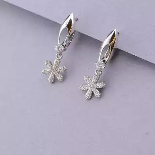 Сережки англійський замок Xuping Фіаніт (родій)