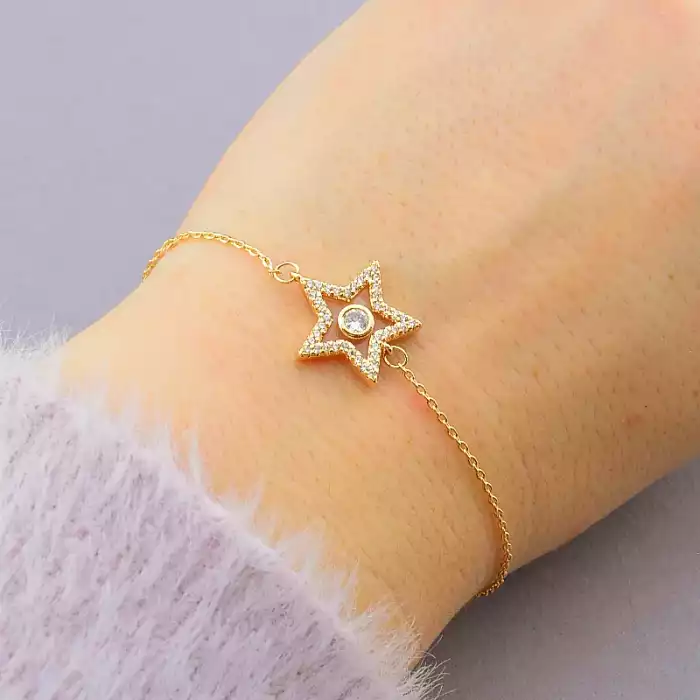 🏷️️ Браслет з карабіном Xuping Фіаніт 17 см (позолота 18к) ss_74059