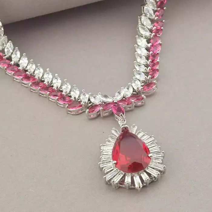 🏷️️ Підвіска + Сережки Xuping Фіаніт (родій) ss_39859