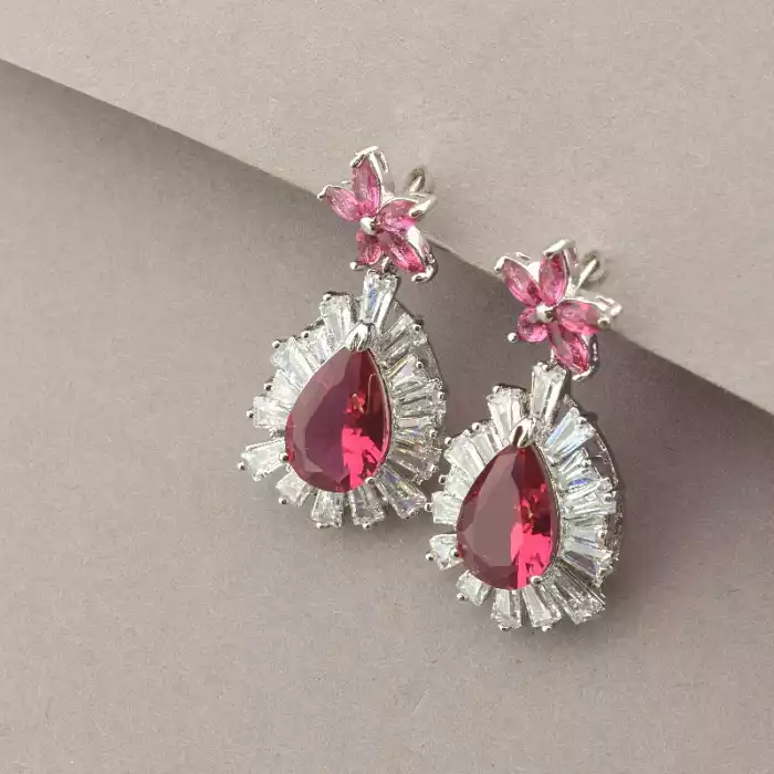 🏷️️ Підвіска + Сережки Xuping Фіаніт (родій) ss_39859