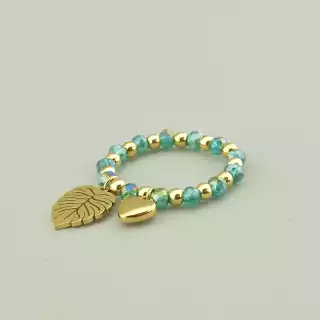 Каблучка медична сталь Xuping Чеський кришталь (позолота 18к лимонна)